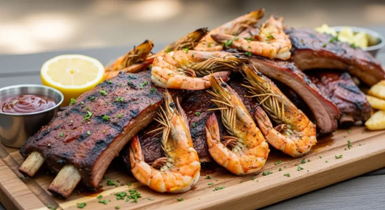 BBQ Ribs and Shrimp Platter