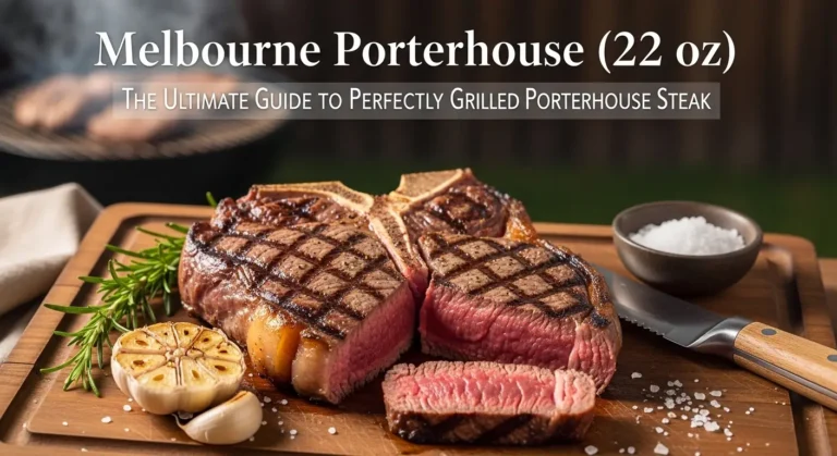 The Melbourne Porterhouse (22 oz) is a premium cut of beef that delivers a perfect combination of tenderness, rich flavor, and a satisfying size. Whether you’re preparing it for a special occasion or indulging in a hearty meal, this 22 oz steak is sure to impress with its balanced tenderness and bold beefy flavor. In this guide, we’ll walk you through how to prepare, cook, and serve the ultimate Melbourne Porterhouse for an unforgettable dining experience. Understanding Melbourne Porterhouse (22 oz) What Is Porterhouse Steak? Porterhouse steak is a large cut of beef that includes both the tenderloin and the strip loin, separated by a T-shaped bone. This cut is essentially a combination of two beloved steak cuts in one, offering the buttery tenderness of the tenderloin and the bold flavor of the strip steak. The Melbourne Porterhouse (22 oz) is particularly popular for its generous portion size, making it a perfect choice for steak lovers who appreciate both size and flavor. Why the Melbourne Porterhouse is Special The Melbourne Porterhouse (22 oz) stands out because of its ample size and balanced mix of tenderness and richness. The tenderloin side is incredibly tender, while the strip side is more flavorful due to the marbling of fat. This steak is often chosen for its satisfying portion, making it ideal for those who want to share or enjoy a hearty steak experience. Porterhouse Versus T-Bone The main difference between a Porterhouse and a T-bone steak lies in the size of the tenderloin. Porterhouse steaks have a larger portion of tenderloin compared to T-bones. Both cuts are similar in that they have the T-shaped bone, but the Porterhouse offers a more substantial piece of the tenderloin, making it a more luxurious choice. The 22 oz Portion The 22 oz Porterhouse is a sizable cut of steak, typically designed for those with hearty appetites. It’s ideal for individuals who prefer a substantial steak or for sharing with others. The large portion size ensures that both the tenderloin and strip loin sides are enjoyed to their fullest, providing a rich and satisfying meal. Preparing Melbourne Porterhouse (22 oz) Thawing Frozen Porterhouse If you’re working with frozen Melbourne Porterhouse, it’s essential to thaw it properly to ensure even cooking. Place the steak in the refrigerator for 24-48 hours before cooking. This slow thawing process helps preserve the texture and flavor of the meat. Never thaw steak at room temperature, as this can lead to uneven cooking. Bringing the Steak to Room Temperature Before cooking, bring the steak to room temperature by letting it sit outside of the refrigerator for 30-45 minutes. This step ensures even cooking, as cooking a cold steak can result in the exterior overcooking while the interior remains undercooked. Seasoning the Porterhouse Porterhouse steaks, especially the 22 oz portion, benefit from simple seasoning that enhances their natural flavor. A generous sprinkle of kosher salt and freshly ground black pepper is all you need to bring out the best in this steak. If you prefer, you can add a dry rub of garlic powder, onion powder, smoked paprika, and fresh herbs such as rosemary or thyme for extra depth of flavor. Marinating the Porterhouse (Optional) While marinating is optional for Porterhouse steaks, it can add extra flavor and tenderness. A simple marinade made from olive oil, garlic, balsamic vinegar, and fresh herbs can help infuse the meat with delicious flavors. Marinate the steak for at least 2-4 hours, or up to overnight, for the best results. Keep in mind that because Porterhouse steaks are already flavorful, marinating is not always necessary. Cooking Melbourne Porterhouse (22 oz) Preheating the Grill or Pan Whether you’re grilling or pan-searing, it’s important to preheat your cooking surface to a high temperature. For grilling, set the grill to medium-high heat. If you’re cooking the Porterhouse on a stovetop, preheat your cast iron skillet over medium-high heat until it’s nice and hot. This ensures a great sear and crispy crust on the steak. Grilling the Porterhouse Grilling is one of the best methods for cooking Porterhouse, as it imparts a smoky flavor while allowing the steak to develop a beautiful crust. For the 22 oz Porterhouse, grill it for about 4-5 minutes per side to achieve medium-rare doneness. Here’s a quick guide for grilling to your preferred level of doneness: Rare: 120-125°F (about 2-3 minutes per side) Medium-rare: 130-135°F (about 4-5 minutes per side) Medium: 140-145°F (about 6-7 minutes per side) Medium-well: 150-155°F (8-9 minutes per side) Well-done: 160°F+ (10 minutes per side) Make sure to flip the steak only once during grilling to get the perfect crust. Pan-Seared Porterhouse For pan-searing, use a cast iron skillet, which retains heat well and produces a nice crust. Heat the skillet over medium-high heat and add a bit of oil with a high smoke point (such as vegetable or canola oil). Once the pan is hot, add the Porterhouse and sear each side for 4-5 minutes. After searing, reduce the heat and cook the steak for an additional 6-8 minutes, depending on the level of doneness you prefer. Using a Meat Thermometer The best way to check the doneness of your Porterhouse steak is by using a meat thermometer. Insert the thermometer into the thickest part of the steak, avoiding the bone, for an accurate reading. Rare: 120-125°F (49-52°C) Medium-rare: 130-135°F (54-57°C) Medium: 140-145°F (60-63°C) Medium-well: 150-155°F (66-68°C) Well done: 160°F+ (71°C+) Basting with Butter and Herbs For extra richness, baste the Porterhouse with a mixture of melted butter, garlic, and fresh herbs while it cooks. This adds an aromatic, flavorful finish to the steak and helps keep it moist. Resting the Steak Once your Porterhouse is cooked to perfection, allow it to rest for 10-15 minutes before slicing. This resting period helps the juices redistribute throughout the steak, ensuring a tender and juicy bite. Flavor Enhancements After Cooking Topping with Compound Butter After resting, consider topping your Porterhouse with a pat of compound butter. A butter mixture made with garlic, rosemary, thyme, or blue cheese adds a rich and aromatic finish to the steak. Allow the butter to melt over the hot steak for an extra layer of flavor. Drizzling with Steak Sauce or Au Jus For an added boost of flavor, drizzle the Porterhouse with a rich steak sauce or au jus made from the pan drippings. This adds depth and enhances the savory taste of the beef. Garnishing with Fresh Herbs To elevate the appearance and aroma of your steak, garnish it with fresh herbs such as parsley, thyme, or rosemary. The herbs add a burst of color and a fresh, aromatic note that enhances the overall dining experience. Side Dishes That Pair Perfectly with Melbourne Porterhouse (22 oz) Creamy Mashed Potatoes Mashed potatoes are the quintessential side dish to pair with Porterhouse. Their creamy texture complements the richness of the steak, making for a well-rounded meal. Consider adding garlic, cheese, or chives for extra flavor. Grilled Asparagus Grilled asparagus offers a slightly smoky flavor that pairs beautifully with the rich and juicy Porterhouse. The crisp-tender texture of asparagus provides a refreshing contrast to the tender beef. Roasted Vegetables Roasted vegetables like carrots, Brussels sprouts, and parsnips complement the steak with their earthy sweetness. The caramelized exterior and tender interior of the vegetables provide a delightful balance to the rich beef. Caesar Salad A fresh Caesar salad with crisp romaine, creamy dressing, and crunchy croutons provides a refreshing contrast to the heaviness of the Porterhouse. The tangy dressing helps cut through the richness of the beef. Grilled Corn on the Cob Grilled corn on the cob is a classic steakhouse side dish. Its sweetness and slight smokiness balance the bold flavor of the Porterhouse, creating a satisfying pairing. Wine and Beverage Pairings Bold Red Wines A full-bodied red wine like Cabernet Sauvignon, Merlot, or Malbec pairs perfectly with Porterhouse. The tannins in these wines help cut through the richness of the meat, while their bold flavors complement the beefy taste. Light Red Wines For a lighter wine, Pinot Noir offers a more subtle pairing. Its acidity and soft tannins provide a refreshing contrast to the richness of the steak. Craft Beer For beer lovers, a dark beer like a stout or porter offers a rich, malty flavor that complements the smoky, charred flavor of the grilled Porterhouse. The depth of the beer balances the savory richness of the meat. Non-Alcoholic Pairings Sparkling water with a squeeze of lemon or iced tea are refreshing non-alcoholic choices that cleanse the palate and pair well with the hearty flavor of Porterhouse steak. Common Mistakes to Avoid When Cooking Melbourne Porterhouse (22 oz) Overcooking the Steak Porterhouse steaks are best enjoyed medium-rare to medium. Overcooking them results in dry, tough meat. Use a meat thermometer to monitor the temperature and ensure it reaches your preferred level of doneness. Not Letting the Steak Rest Cutting into your Porterhouse too soon causes the juices to escape, leading to dry meat. Let the steak rest for 10-15 minutes before slicing to ensure the juices redistribute throughout the steak. Skipping the Searing Step Searing the steak creates a flavorful, crispy crust that enhances the overall taste. Don’t skip this step, as it adds a nice contrast to the tenderness of the Porterhouse. Using Too Much Seasoning Porterhouse steak is flavorful on its own, so it doesn’t need excessive seasoning. A simple rub of salt and pepper is often all you need to bring out the steak’s natural flavor. Storing and Reheating Leftovers Storing Leftover Porterhouse If you have leftover Porterhouse, store it in an airtight container in the refrigerator for up to 3 days. Make sure the steak is fully cooled before refrigerating to avoid bacteria growth. Reheating Tips To reheat the Porterhouse, place it in the oven at 300°F (150°C) for 10-15 minutes or until heated through. You can also reheat it in a skillet over low heat, adding a little butter to keep it moist. Creative Uses for Leftover Porterhouse Leftover Porterhouse can be used in sandwiches, salads, or pasta dishes. Its rich flavor makes it versatile and a great addition to many meals. FAQs How long does it take to cook a 22 oz Porterhouse? Grill or pan-sear the 22 oz Porterhouse for 4-5 minutes per side for medium-rare. Adjust cooking time based on your desired doneness. Should I marinate my Porterhouse? While not necessary, marinating the Porterhouse in olive oil, garlic, and herbs can enhance its flavor and tenderness. However, a simple seasoning of salt and pepper works well for this cut. How do I know when the Porterhouse is done? Use a meat thermometer to check the internal temperature. For medium-rare, it should reach 130°F (54°C), and for medium, it should reach 140°F (60°C). Can I cook the Porterhouse in the oven? Yes, you can sear the Porterhouse in a pan and then transfer it to a preheated oven to finish cooking. This method is especially effective for thicker steaks. How do I store leftover Porterhouse? Store leftover Porterhouse in an airtight container in the refrigerator for up to 3 days. For longer storage, wrap it tightly in plastic wrap or foil and freeze for up to 3 months. Conclusion The Melbourne Porterhouse (22 oz) offers an unparalleled steak experience with its perfect combination of tenderness, rich flavor, and generous portion size. Whether you’re grilling, pan-searing, or roasting it, using the right techniques ensures a flavorful and satisfying meal. Pair it with the right sides, sauces, and wine, and you’ll have a restaurant-quality experience at home. Enjoy this prime cut of beef and savor every bite of this indulgent steak!
